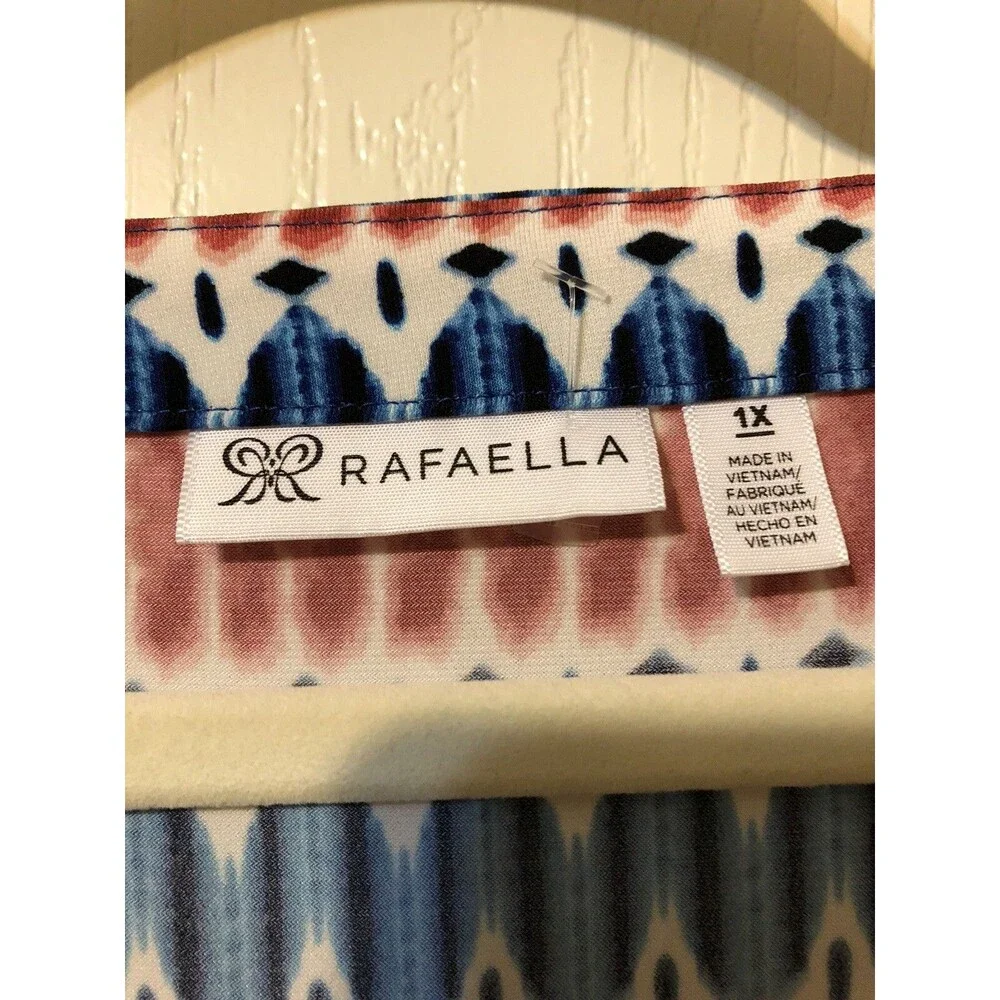Rafaella Women’s Sportwear. Dress 1X Blue Multi Color Tightens in Waist Cruise